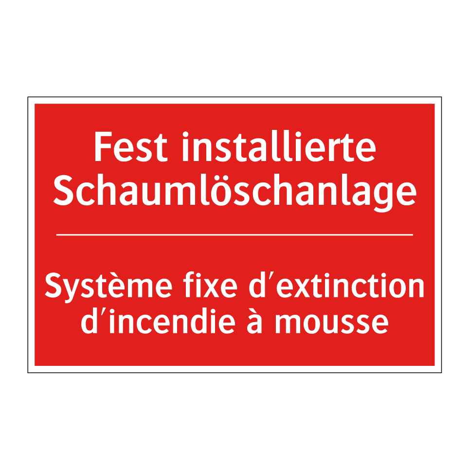 Fest installierte Schaumlöschanlage /.../ - Système fixe d'extinction d'incendie  /.../