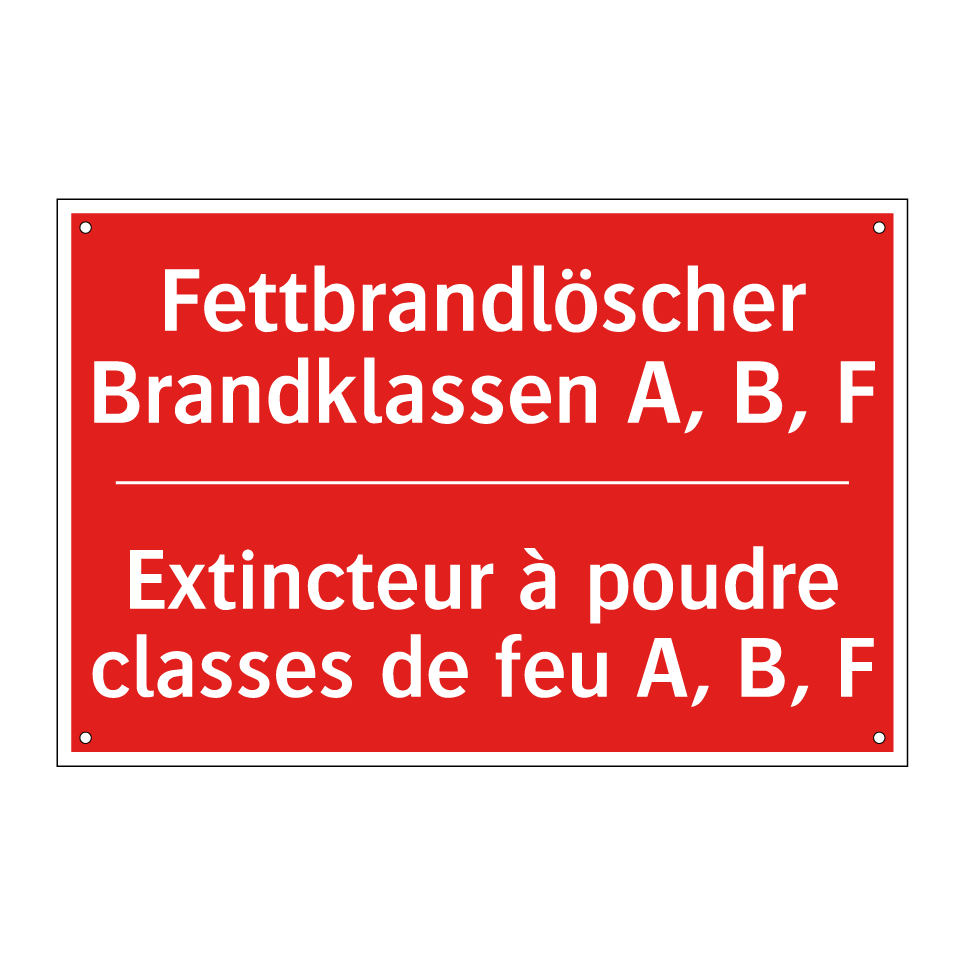 Fettbrandlöscher Brandklassen  /.../ - Extincteur à poudre classes de  /.../