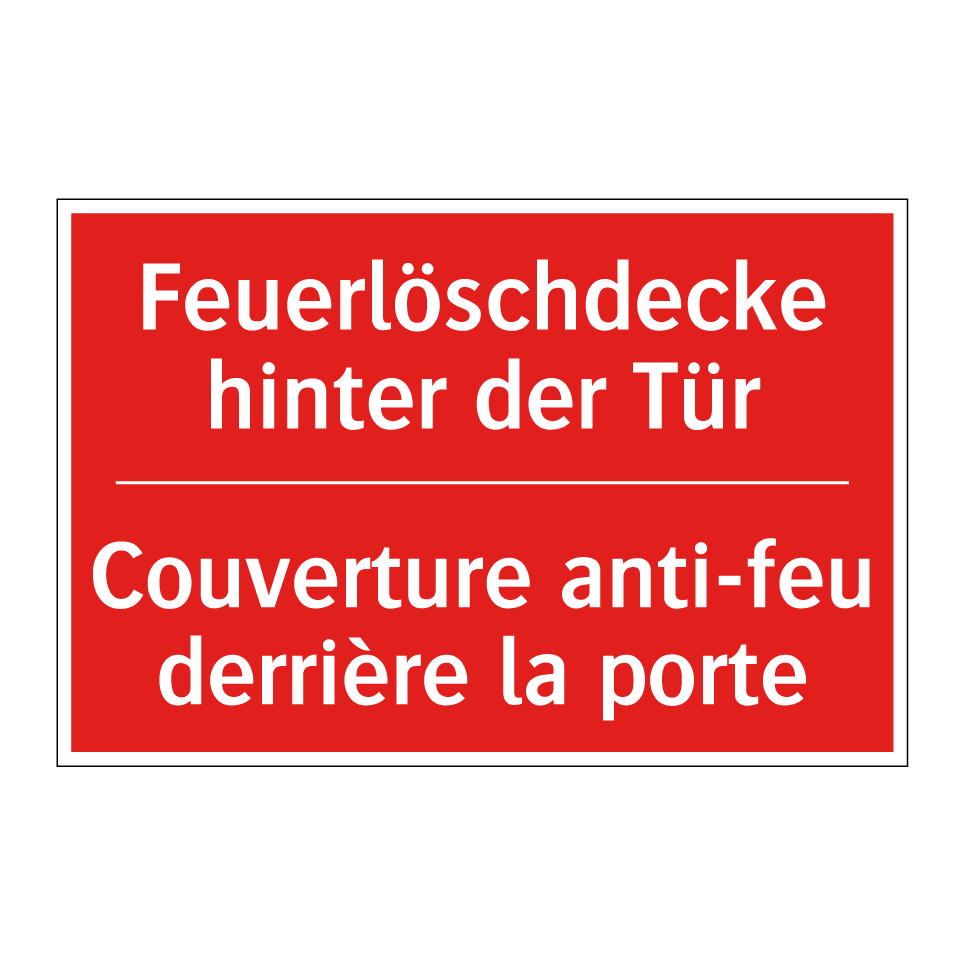 Feuerlöschdecke hinter der Tür - Couverture anti-feu derrière la  /.../