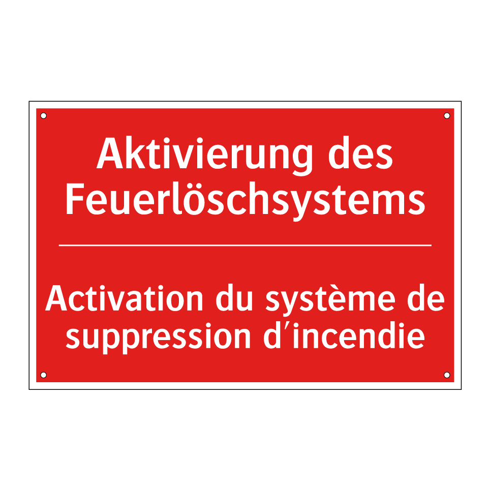 Aktivierung des Feuerlöschsystems /.../ - Activation du système de suppression  /.../