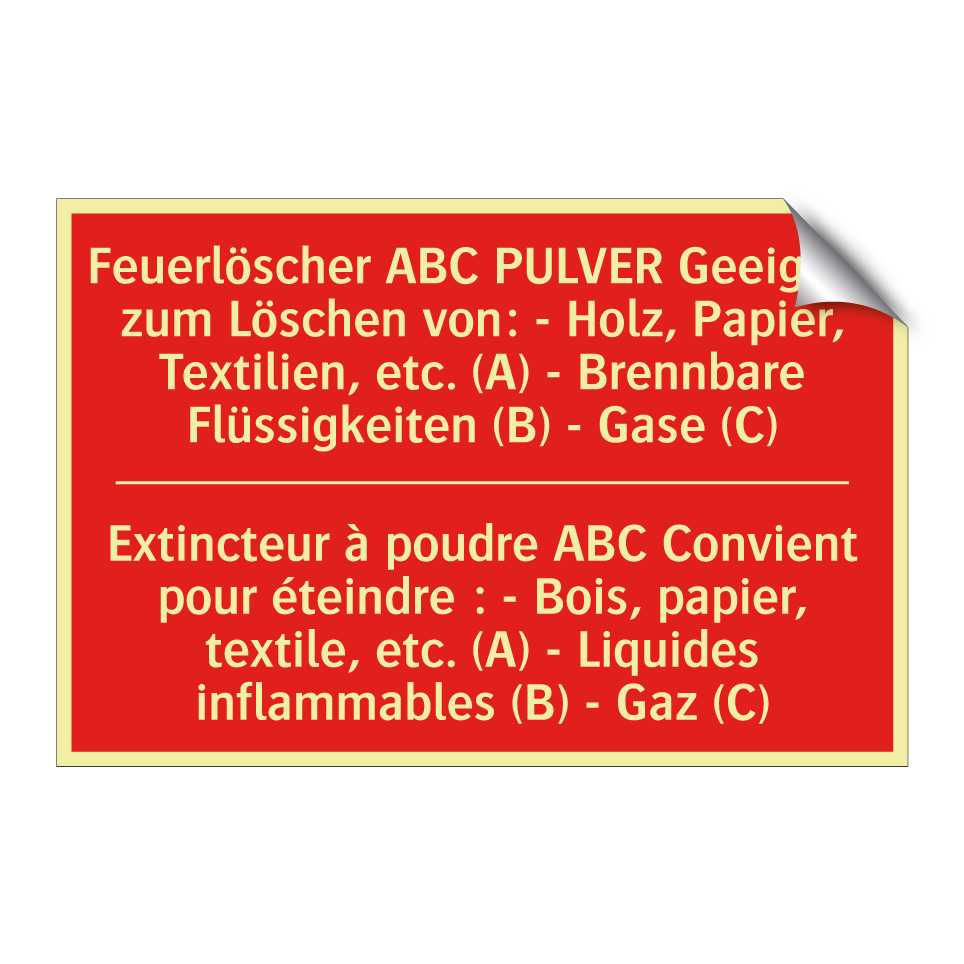 Feuerlöscher ABC PULVER Geeignet  /.../ - Extincteur à poudre ABC Convient  /.../