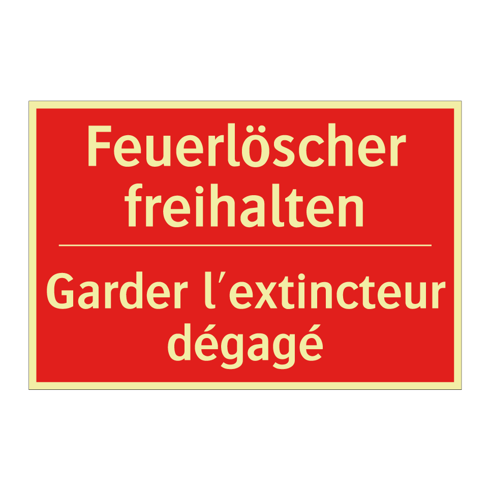 Feuerlöscher freihalten - Garder l'extincteur dégagé
