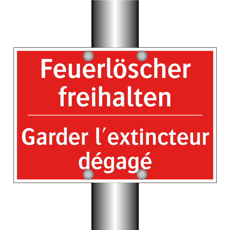 Feuerlöscher freihalten - Garder l'extincteur dégagé