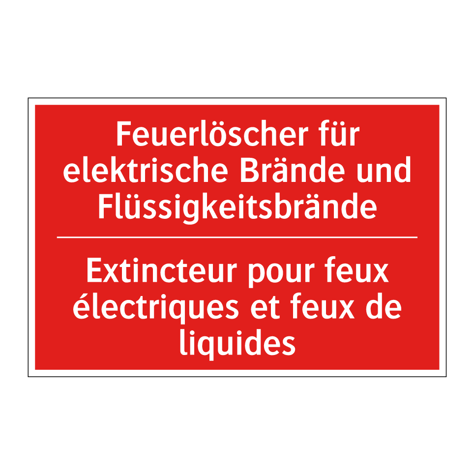 Feuerlöscher für elektrische Brände  /.../ - Extincteur pour feux électriques  /.../