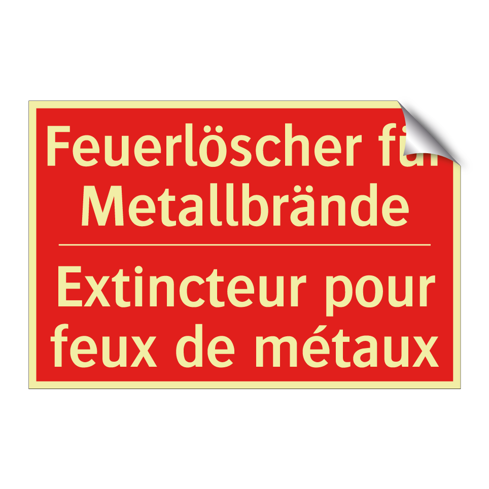 Feuerlöscher für Metallbrände - Extincteur pour feux de métaux
