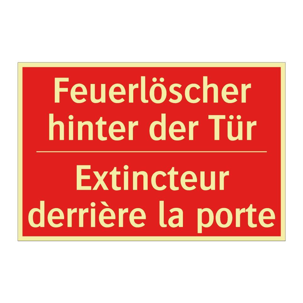 Feuerlöscher hinter der Tür - Extincteur derrière la porte
