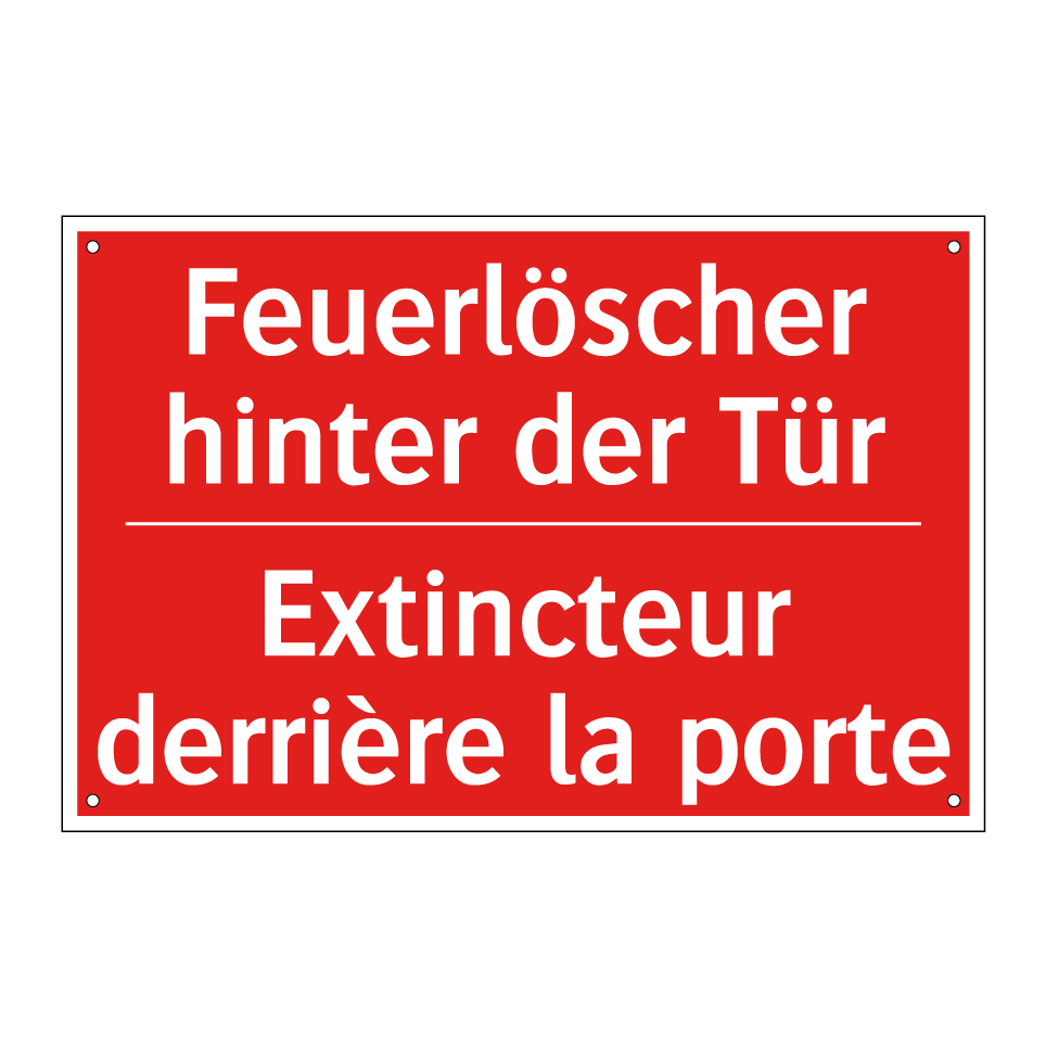 Feuerlöscher hinter der Tür - Extincteur derrière la porte