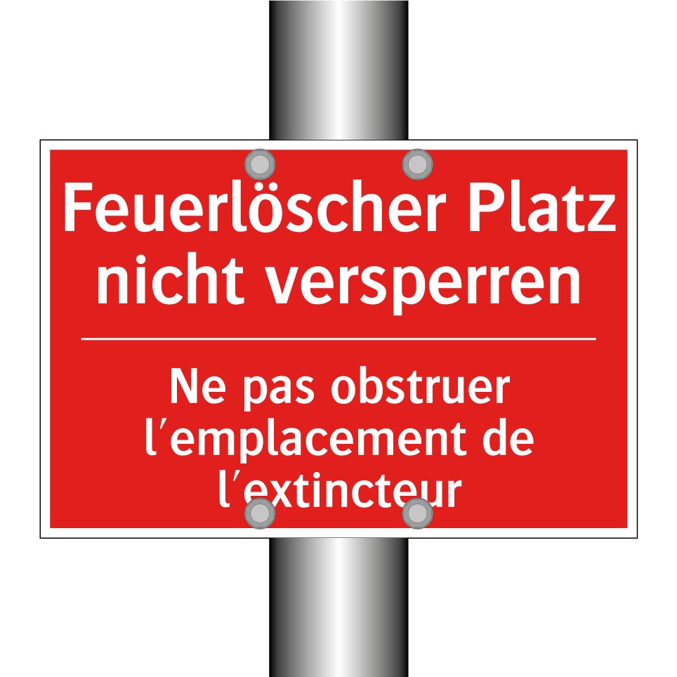 Feuerlöscher Platz nicht versperren /.../ - Ne pas obstruer l'emplacement  /.../