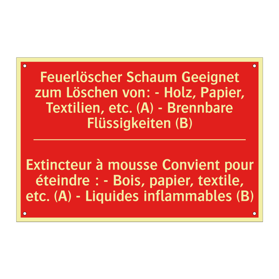 Feuerlöscher Schaum Geeignet zum  /.../ - Extincteur à mousse Convient pour  /.../