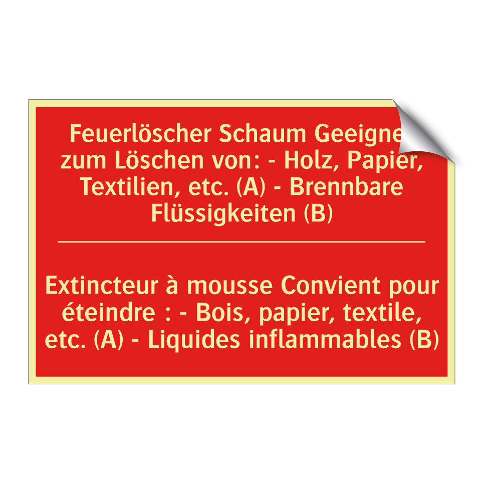 Feuerlöscher Schaum Geeignet zum  /.../ - Extincteur à mousse Convient pour  /.../