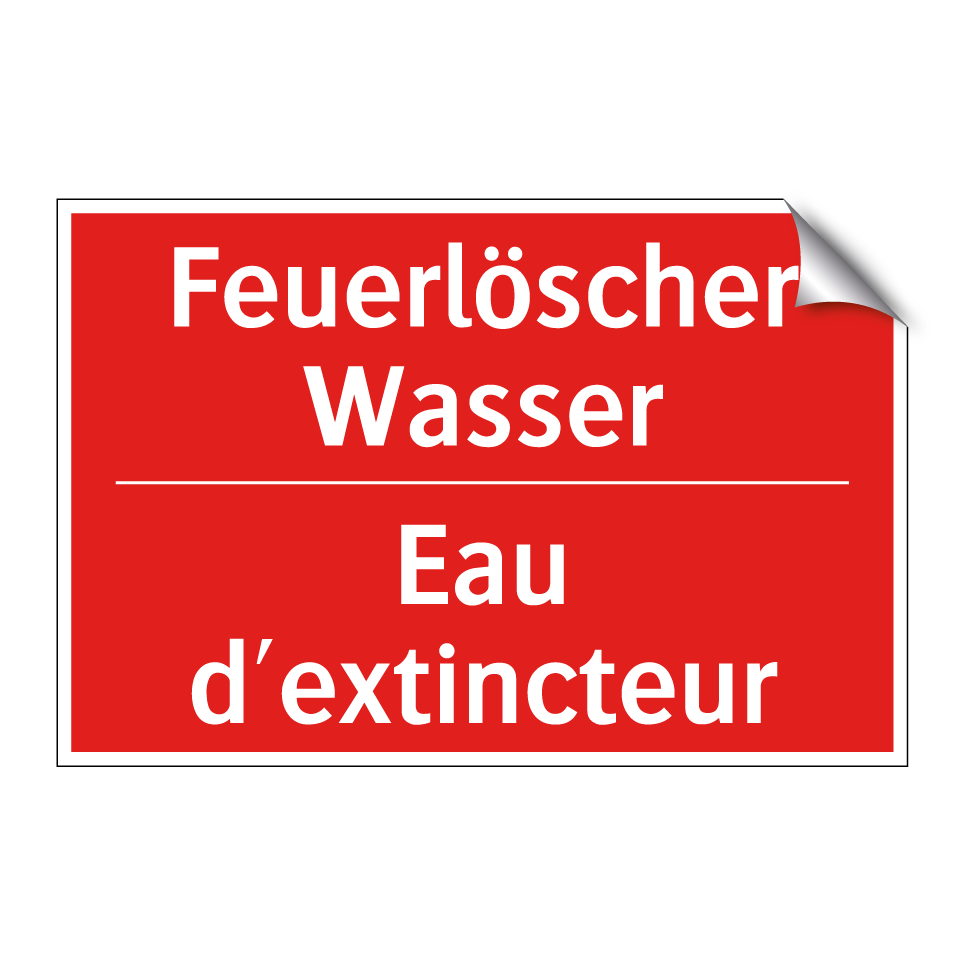 Feuerlöscher Wasser - Eau d'extincteur