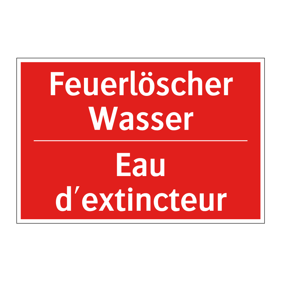 Feuerlöscher Wasser - Eau d'extincteur