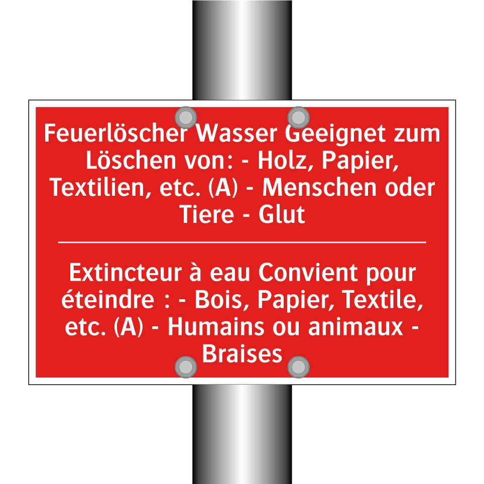 Feuerlöscher Wasser Geeignet zum  /.../ - Extincteur à eau Convient pour  /.../