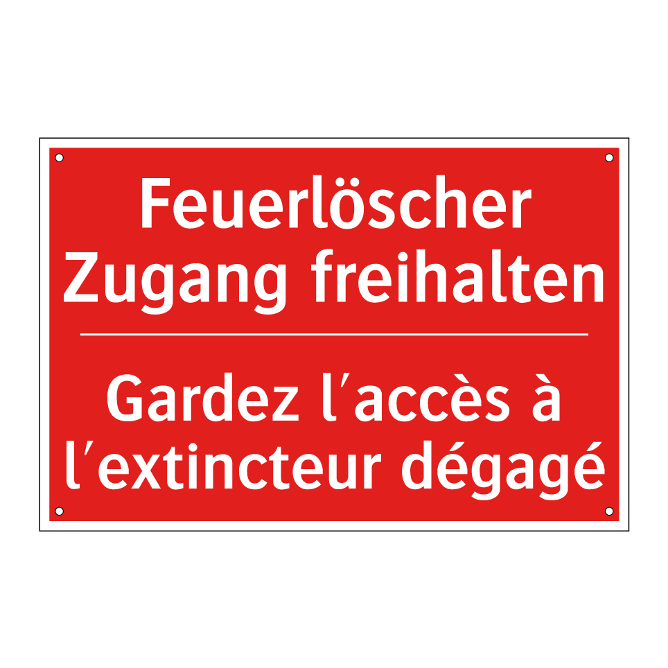Feuerlöscher Zugang freihalten - Gardez l'accès à l'extincteur  /.../