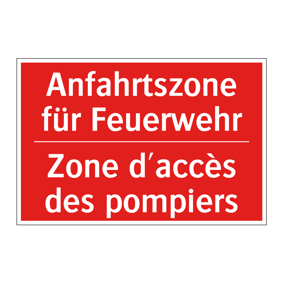 Anfahrtszone für Feuerwehr - Zone d'accès des pompiers