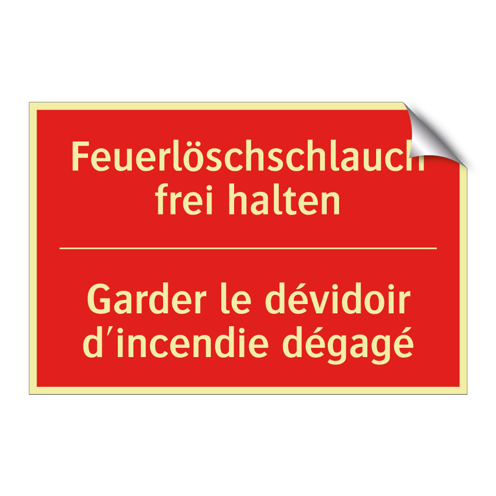 Feuerlöschschlauch frei halten - Garder le dévidoir d'incendie  /.../