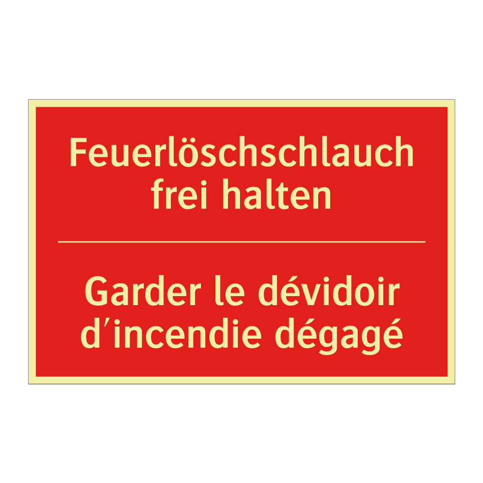 Feuerlöschschlauch frei halten - Garder le dévidoir d'incendie  /.../