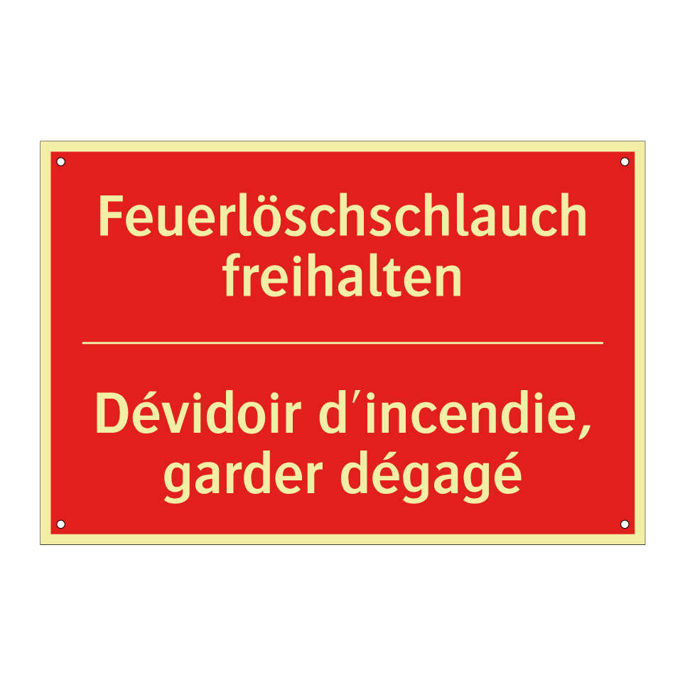 Feuerlöschschlauch freihalten - Dévidoir d'incendie, garder dégagé /.../