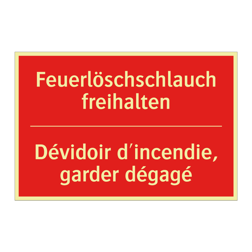 Feuerlöschschlauch freihalten - Dévidoir d'incendie, garder dégagé /.../
