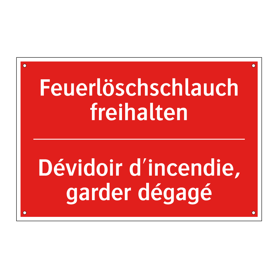 Feuerlöschschlauch freihalten - Dévidoir d'incendie, garder dégagé /.../
