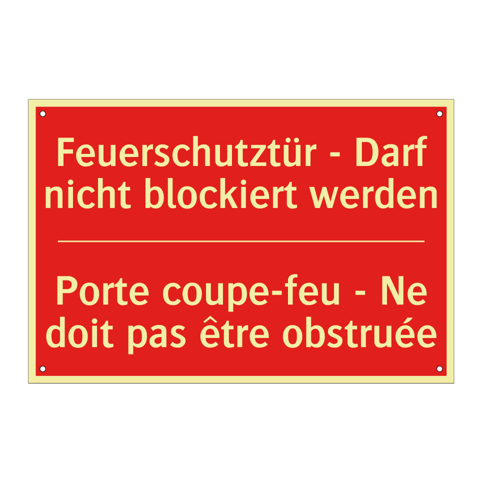 Feuerschutztür - Darf nicht blockiert  /.../ - Porte coupe-feu - Ne doit pas  /.../