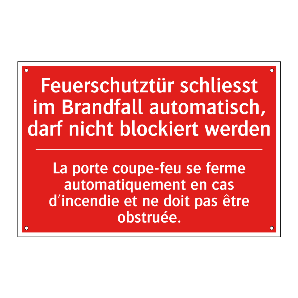 Feuerschutztür schließt im Brandfall  /.../ - La porte coupe-feu se ferme automatiquement  /.../