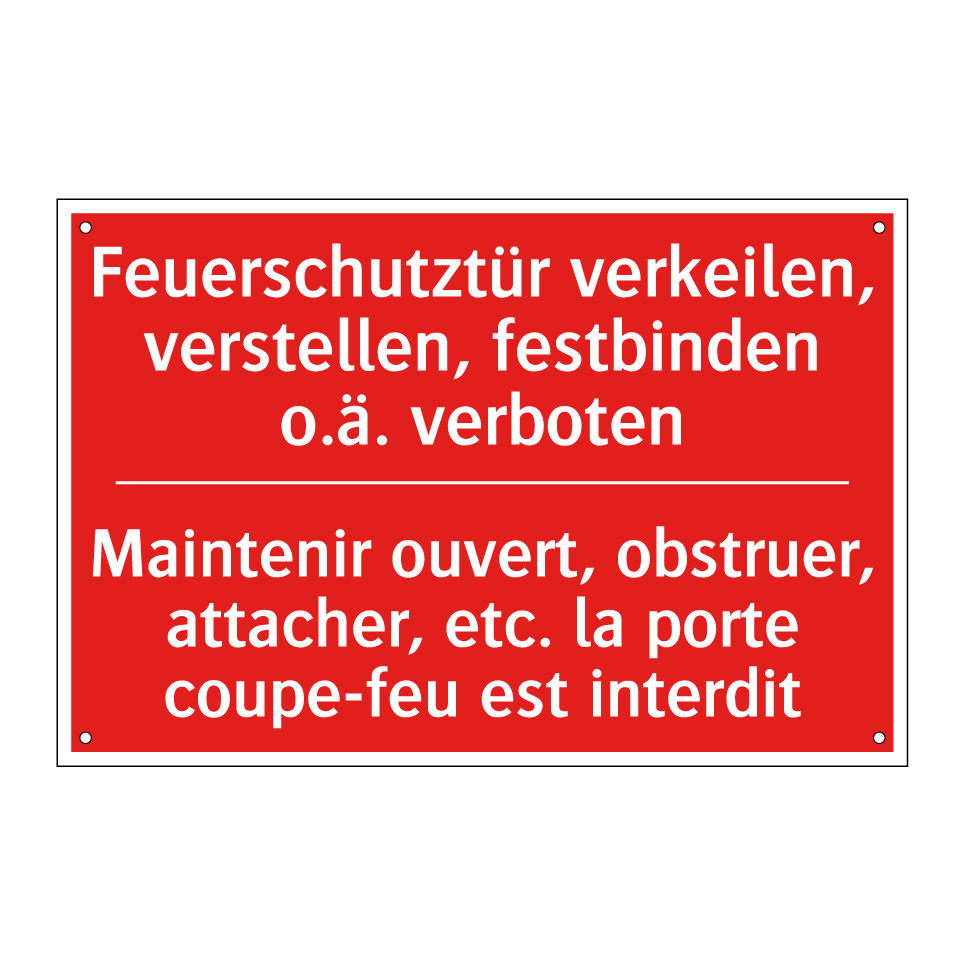 Feuerschutztür verkeilen, verstellen,  /.../ - Maintenir ouvert, obstruer, attacher,  /.../
