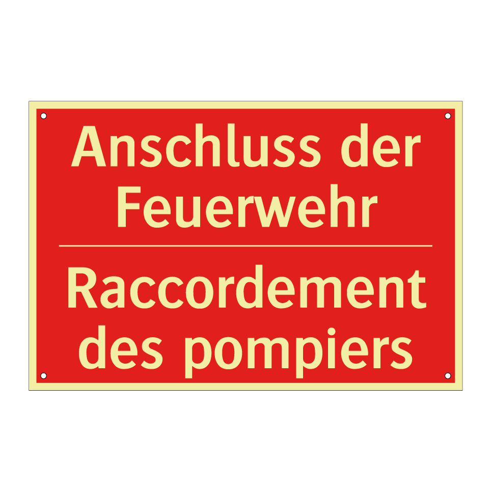 Anschluss der Feuerwehr - Raccordement des pompiers