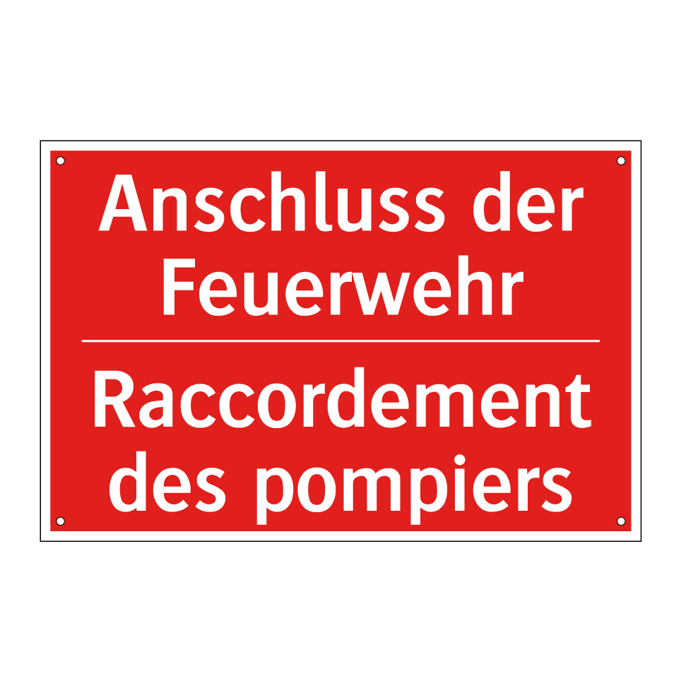 Anschluss der Feuerwehr - Raccordement des pompiers