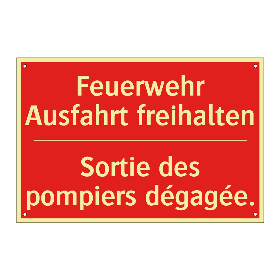 Feuerwehr Ausfahrt freihalten - Sortie des pompiers dégagée.
