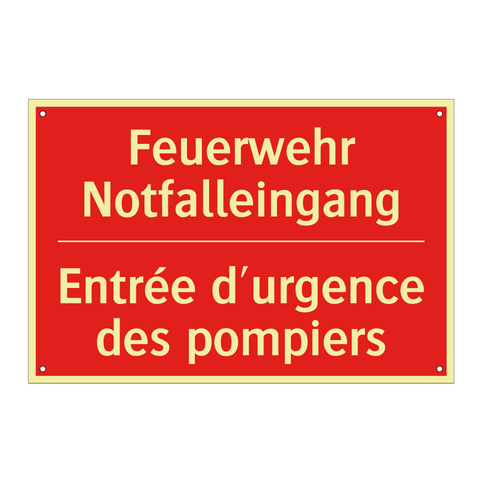 Feuerwehr Notfalleingang - Entrée d'urgence des pompiers