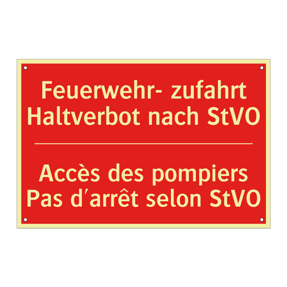 Feuerwehr- zufahrt Haltverbot  /.../ - Accès des pompiers Pas d'arrêt  /.../