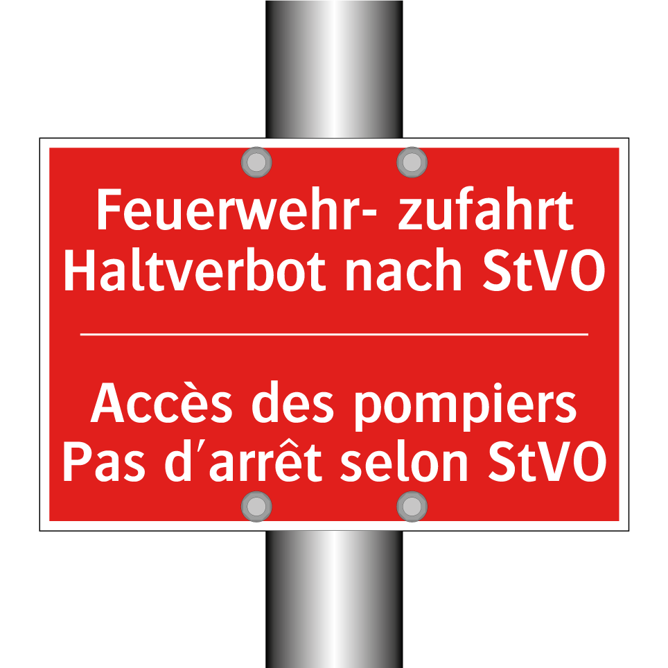 Feuerwehr- zufahrt Haltverbot  /.../ - Accès des pompiers Pas d'arrêt  /.../