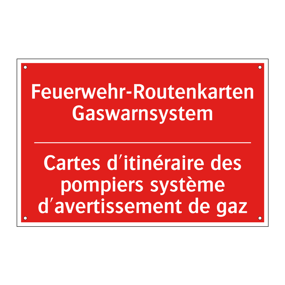 Feuerwehr-Routenkarten Gaswarnsystem /.../ - Cartes d'itinéraire des pompiers  /.../