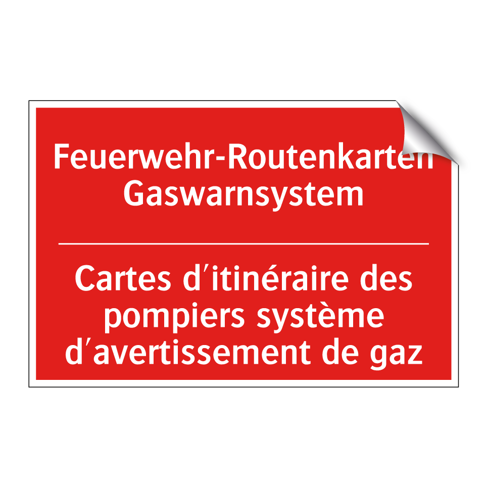 Feuerwehr-Routenkarten Gaswarnsystem /.../ - Cartes d'itinéraire des pompiers  /.../