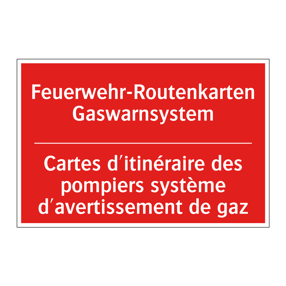 Feuerwehr-Routenkarten Gaswarnsystem /.../ - Cartes d'itinéraire des pompiers  /.../