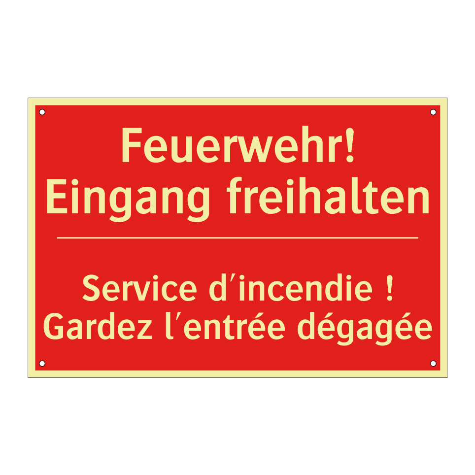 Feuerwehr! Eingang freihalten - Service d'incendie ! Gardez l'entrée  /.../