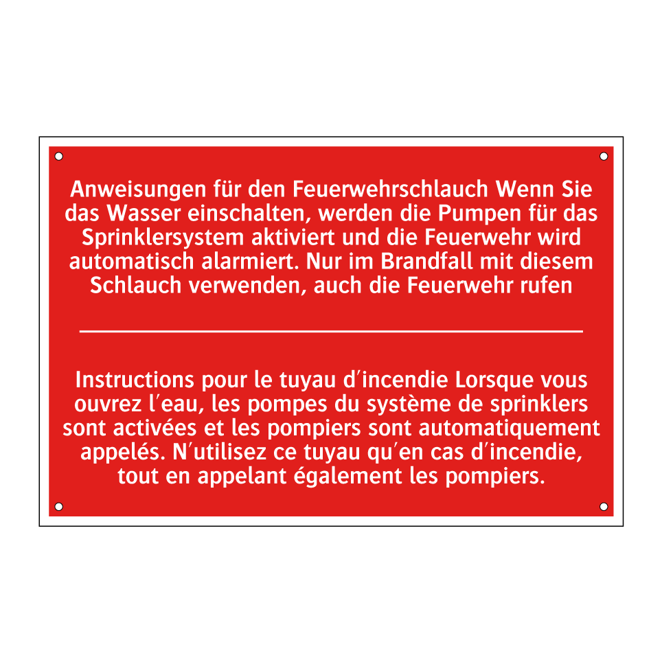 Anweisungen für den Feuerwehrschlauch  /.../ - Instructions pour le tuyau d'incendie  /.../