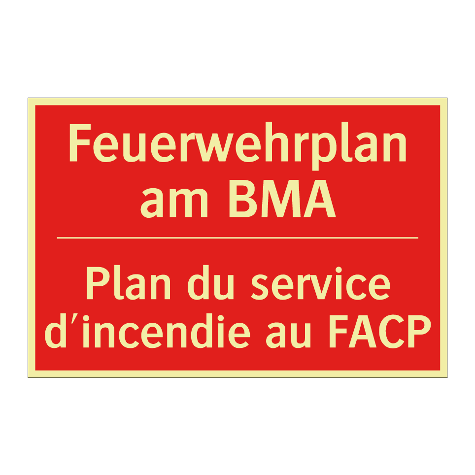 Feuerwehrplan am BMA - Plan du service d'incendie au  /.../