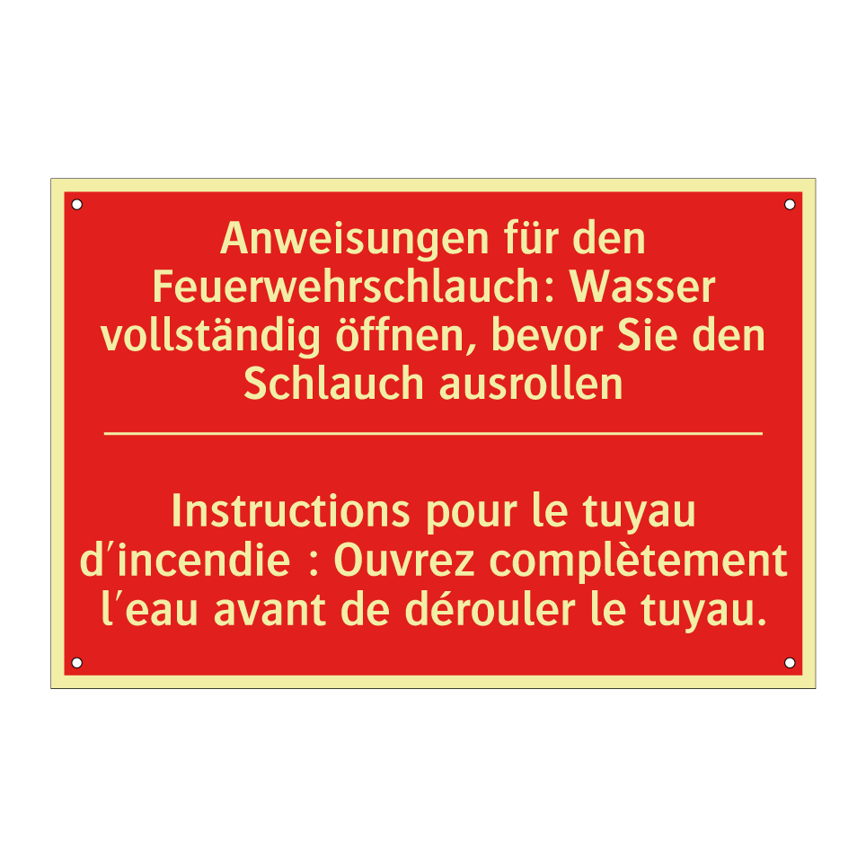 Anweisungen für den Feuerwehrschlauch:  /.../ - Instructions pour le tuyau d'incendie  /.../