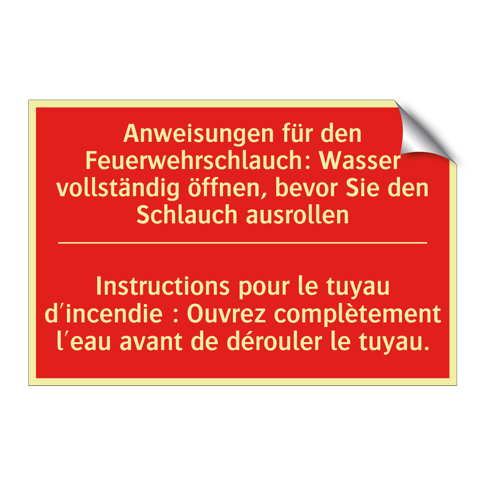 Anweisungen für den Feuerwehrschlauch:  /.../ - Instructions pour le tuyau d'incendie  /.../