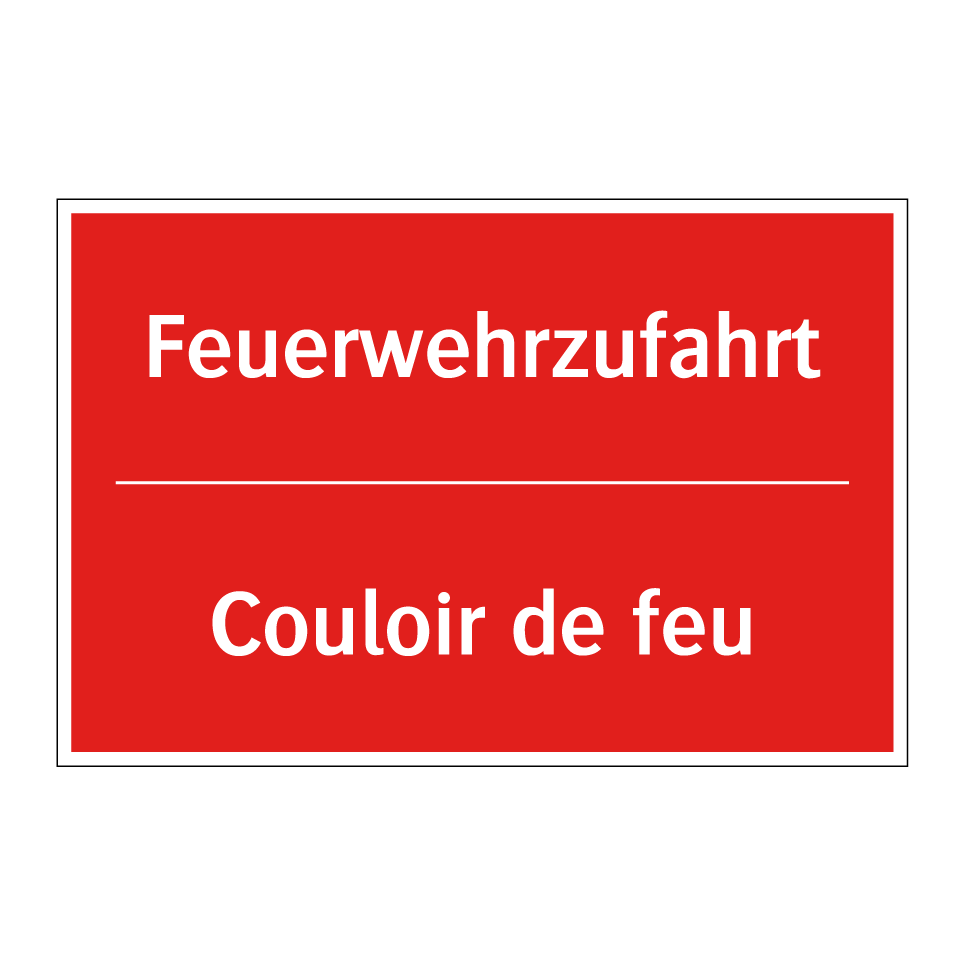 Feuerwehrzufahrt - Couloir de feu