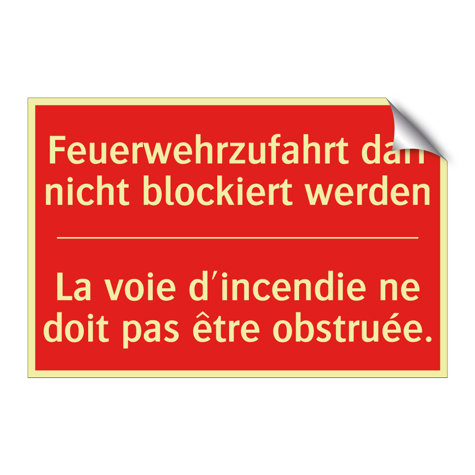 Feuerwehrzufahrt darf nicht blockiert  /.../ - La voie d'incendie ne doit pas  /.../