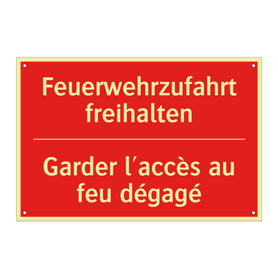 Feuerwehrzufahrt freihalten - Garder l'accès au feu dégagé