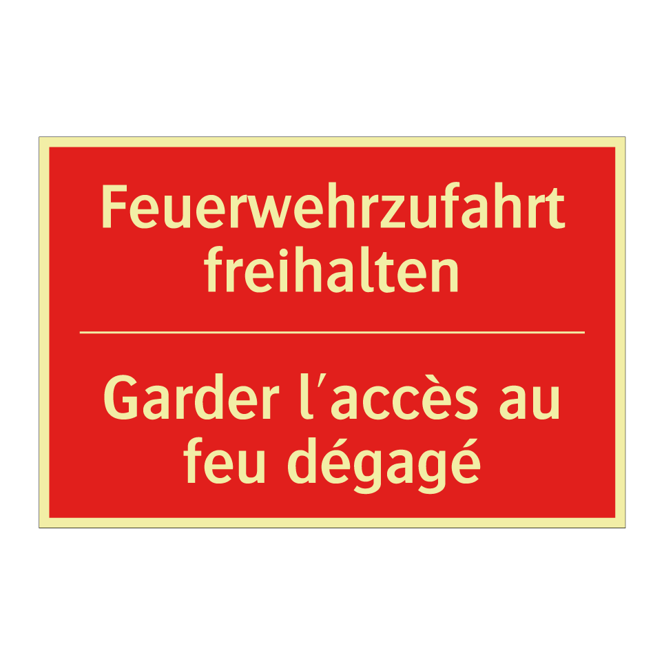 Feuerwehrzufahrt freihalten - Garder l'accès au feu dégagé