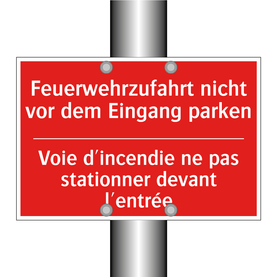 Feuerwehrzufahrt nicht vor dem  /.../ - Voie d'incendie ne pas stationner  /.../