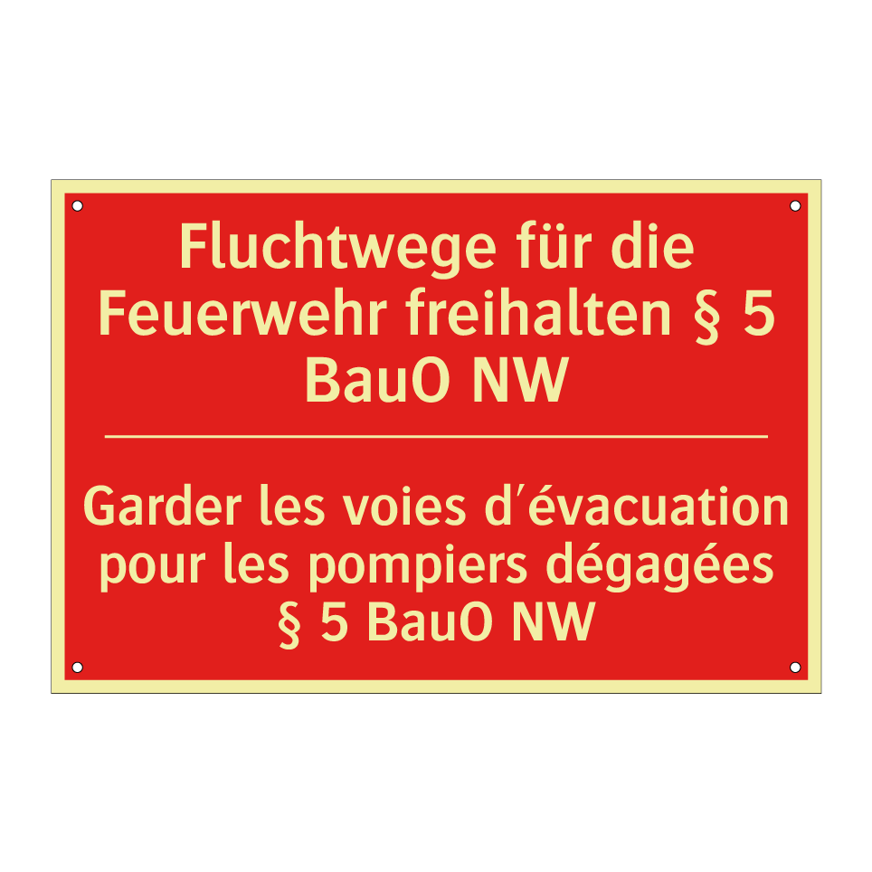 Fluchtwege für die Feuerwehr freihalten  /.../ - Garder les voies d'évacuation  /.../