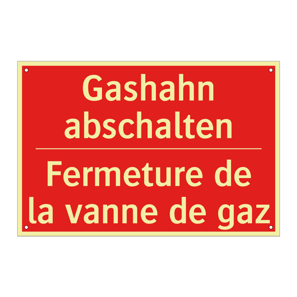 Gashahn abschalten - Fermeture de la vanne de gaz
