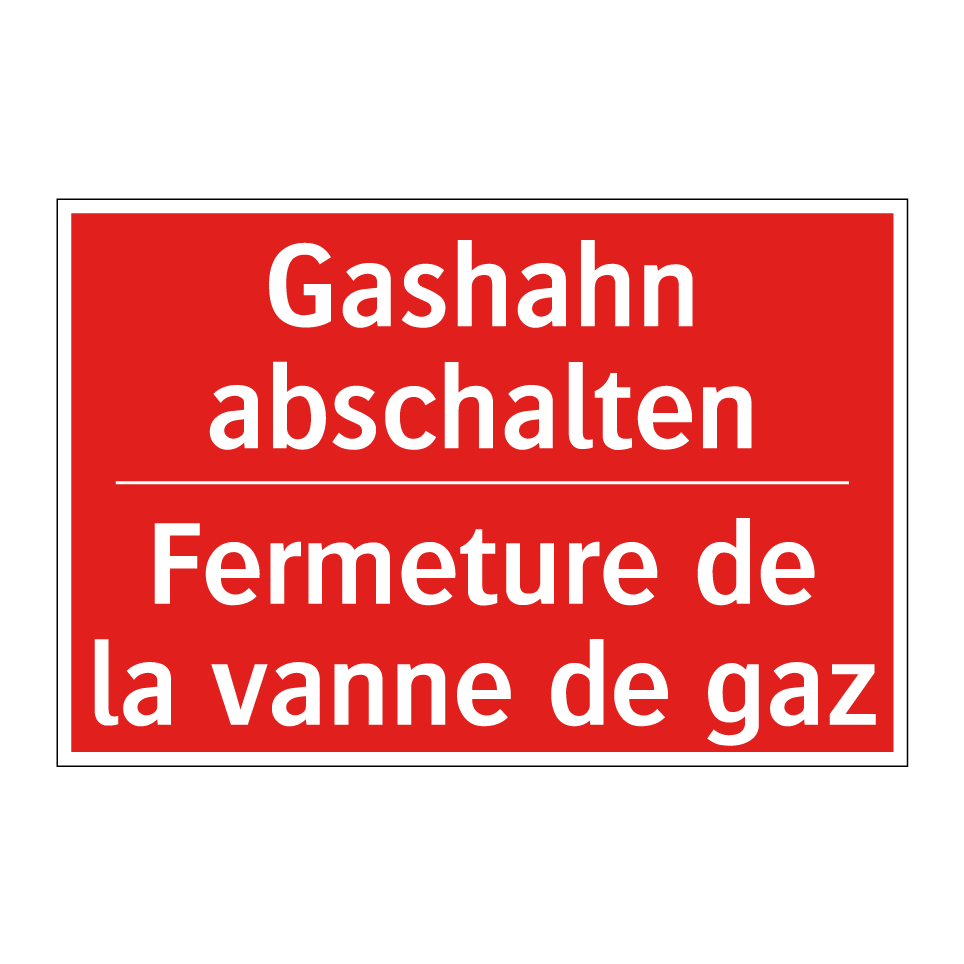 Gashahn abschalten - Fermeture de la vanne de gaz