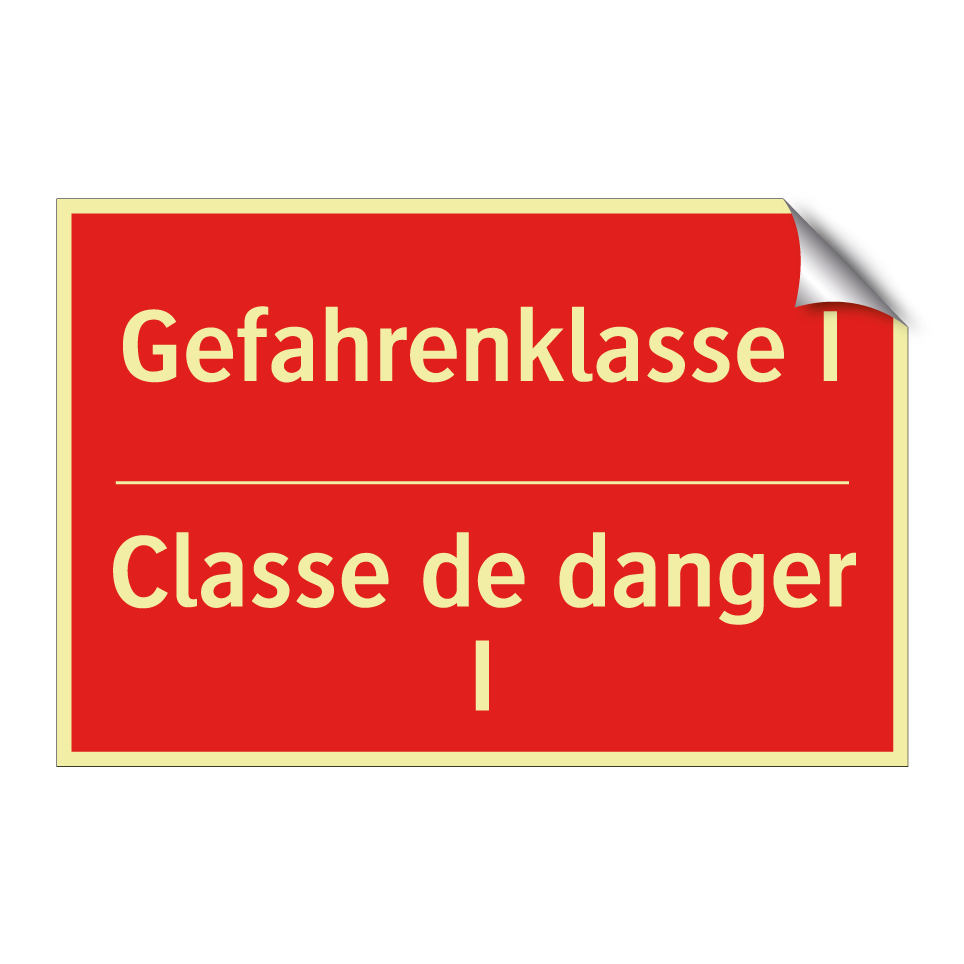 Gefahrenklasse I - Classe de danger I